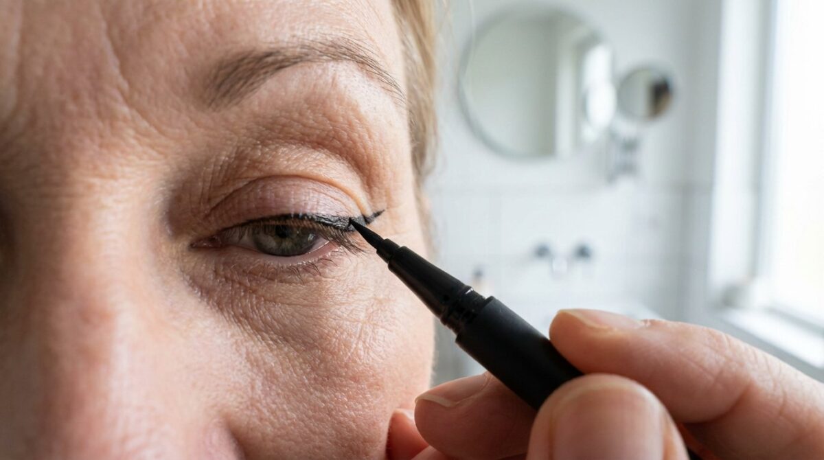 entdecken Sie die beste Eyeliner-Technik für hängende Augenlider, um Ihren Blick sofort zu verjüngen und jünger auszusehen