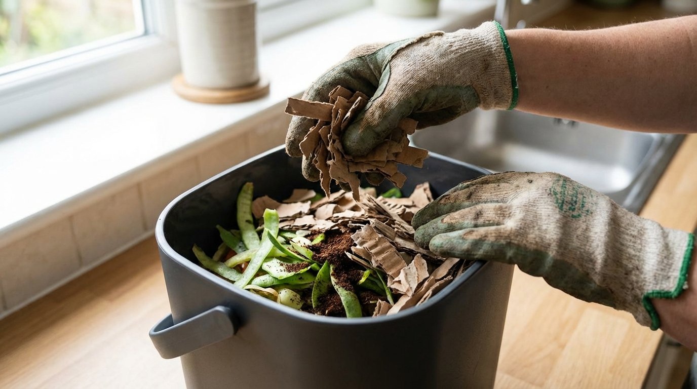 entdecken Sie die einfache Geste, um Trauermücken im Kompost zu bekämpfen und eine Invasion in Küche und Garten zu verhindern