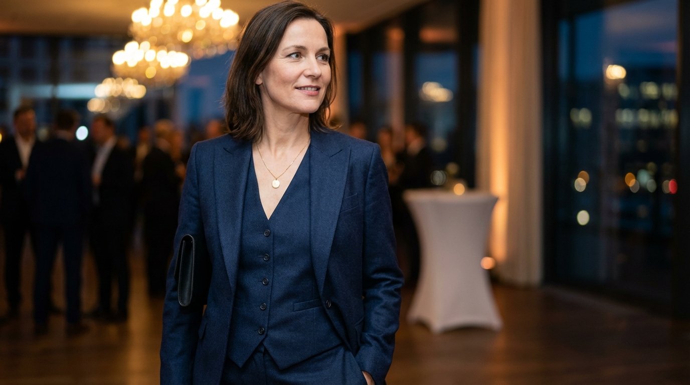 entdecken Sie die elegante Alternative zum klassischen Abendkleid und lernen Sie, wie Sie mit Herrengarderobe-Elementen in der Gesellschaft glänzen