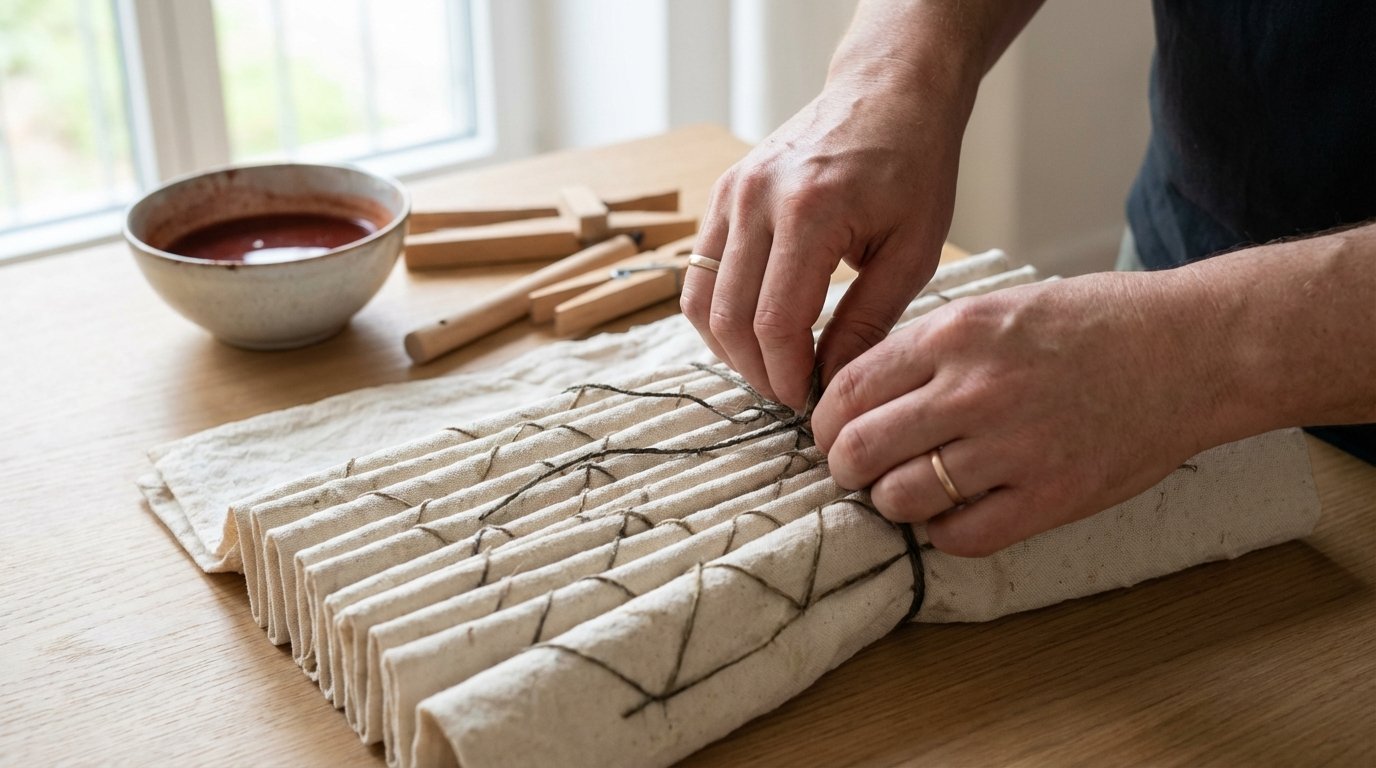 verwandle alte laken mit der japanischen shibori-technik und einem geheimen haushaltsmittel in ein wunderschönes designer-plaid für dein wohnzimmer