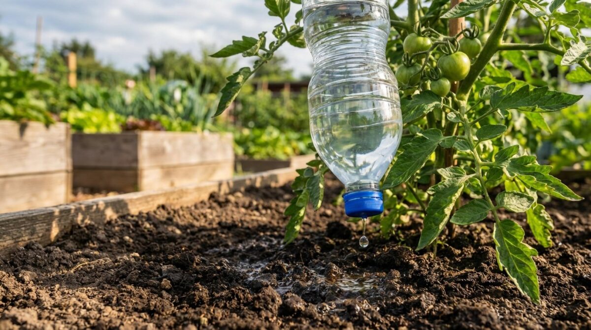 entdecken Sie, wie umgedrehte Flaschen Ihre Pflanzen automatisch bewässern und Ihre Gießroutine revolutionieren
